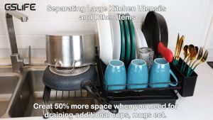 GSlife⭐Adjustable⭐2 In 1 Dish Rack Over the Sink Kitchen Countertop Plate Organizer Drainer Plate Organizer