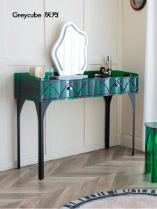 GREY CUBE | Grey Square Simple Modern Small Acrylic Makeup Desk