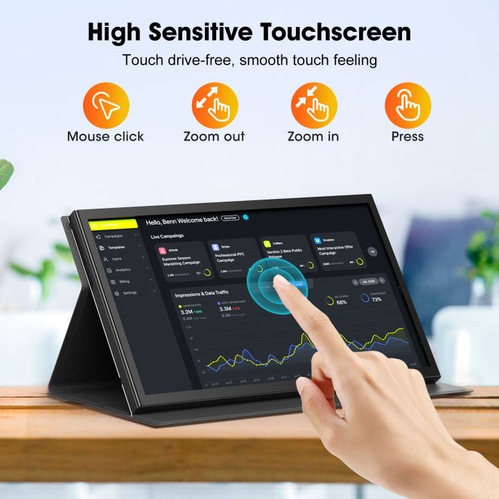 EYOYO 10 inch Raspberry Pi Screen, 1024x600 IPS Capacitive Touchscreen