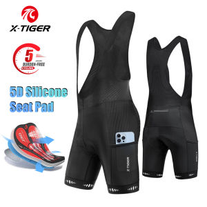 X-TIGER Mens Cycling Bib Shorts 5D Padded 3 Pockets Breathable Quick Dry Road Mountain Bike Pants For Long Rides