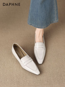 Daphne | White Summer New Pointed Toe Loafer Shoe with Height Increase