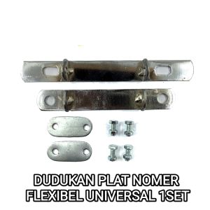 Dudukan Plat Nomer Depan Flexibel Pangkon Bracket Breket Braket Pelat Nomor Nopol Bagian Depan Universal CB GL Mega Pro Megapro Tiger