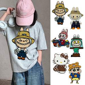Cartoon KT Kitty Cat Embroidery Patch Cute Decorative Sticker for Clothes Repair Childrens Fun Decoration Patch Labubu