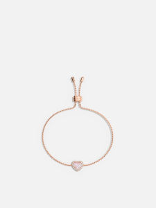 Rose Gold Adjustable Mother of Pearl Heart Bracelet