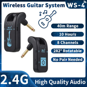 2.4G Wireless Guitar System Rechargeable Guitar Transmitter Receiver Plug Play Real-time Transmission for Electric Guitar Bass