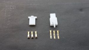 Socket + Skun Motor Mobil 3 Pin Mini - Soket Sambungan Kabel Male Female