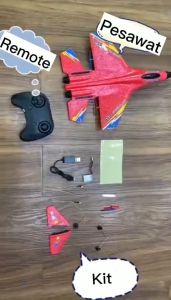 Jojotoy Mainan Pesawa Terbang RC SU-35 Fighter Pesawat Kendali Jarak Jauh Mainan Anak Laki-laki RC Airlanes LED EPP 2.4GHZ