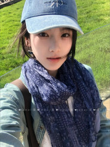 Khăn Choàng Lụa Họa Tiết Hạt Dẻ Xanh Cho Nữ Khăn Choàng Lụa Cổ Điển Khăn Choàng Lụa Gấp Phụ Kiện Chụp Ảnh Khăn Choàng Lụa Hàn Quốc Mùa Thu