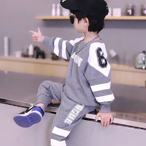 เซทเด็กผู้ชาย เสื้อเเขนยาวเด็ก เสื้อกันหนาวเด็กชายโต ชูดเซ็ตทูพีซะ หนาวรสชาย ธรรมดา ชุด 10 ครั้ง