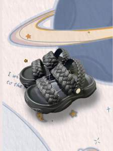 Sandal Wedges Dewasa & Anak Sandal Slop Tali Sepatu Wedges Couple Kekinian