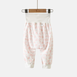 Baby Home Pants Spring Autumn Modal Cotton Cartoon High Waist Girls Boys Baby Clothes Protective Belly Large PP Pants Sleepwear