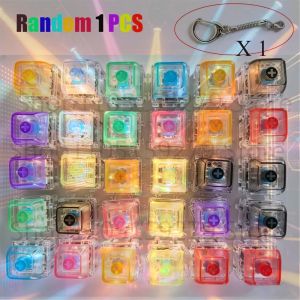 、LED free assembly keyboard keychain Fidget toy crystal clicker sensory toy stress relief keyboard keychain adult childrens toy