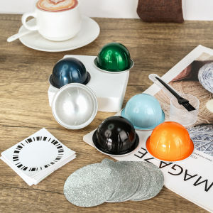 Coffee Pod With Aluminum Foils Lids Compatible With Nespresso Vertuoline Machine Reusable Capsule Kit Heat Sealable Films