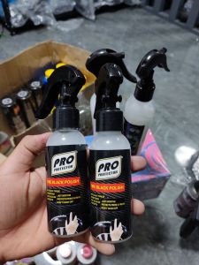 PRO Tire Protector Black Polish spray bottles with trigger nozzles.