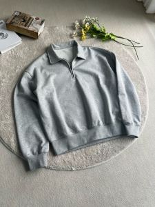 Xanvas Polo Sweatshirt Half Zipper Miu Series 450g Liquid Ammonia Air Cotton Hooded Turn-down Collar Spring Youth Casual Wear