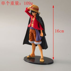 Bandai | One Piece 16cm Meng Qi D Road Flying Navigation King hand-made straw hat cartoon black cloak character PVC toy ornaments model