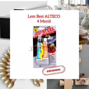 Lem Besi ALTECO 2 Ton Quick Epoxy Steel 56.7 g ORIGINAL   | Kecepatan pengeringan 4 menit   | Kuat dan tahan lama   | Penggunaan untuk perekat logam   | Paket lengkap dengan dua tabung lem