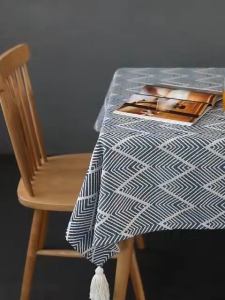 Grip Tablecloth Cotton Linen Japanese Tea Table Dining Table Tassel Home Easy Clean Non Slip Tablecloth