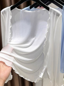 Áo Khoác Chống Nắng Bằng Lụa Băng Ice Sensation Cho Nữ Áo Len Cardigan Dài Tay Dáng Rộng Lưới Mỏng Mùa Hè Áo Khoác Ngoài