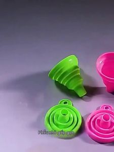 Kitchen Silicone Collapsible Funnel Set Of 10 Foldable-Cooking-Food-Grade For Filling Bottles Perfume Capsules Fry Oil FilterNew