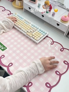 Extra Large Mouse Pad Desk Mat 35x80cm Anti-Slip Waterproof Oil-Resistant Cute Design for Office Computer Keyboard