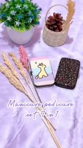 Perlengkapan Manicure Pedicure 7 Pcs / Gunting Kuku Wajah Wadah Elegan / Meni Pedi 7 in 1