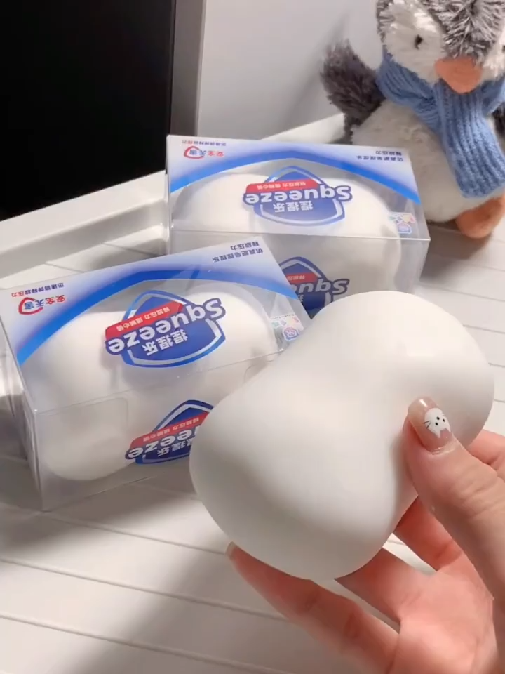 [SG Seller] Cute Soap Squishy Toy Elastic TPR Fidget Toy for Stress Relief Desk Decor for Home Office