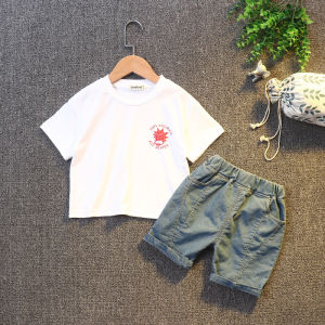 Summer Short sleeves pattern kid clothes sets for boys Casual baby Children clothing