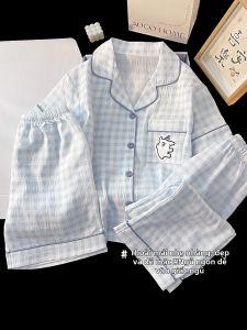 ANZHAOQI | Bộ Đồ Ngủ Thoáng Khí Bằng Cotton Cho Bé Gái