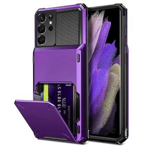 Credit Card Holder Slot Case for Samsung Galaxy S24 S23 S22 Ultra S21 Plus S20 FE S10 S9 Note 20 10 9 Wallet Pocket Phone Cover