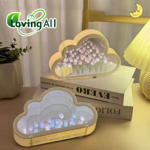 Tulip Cloud Sea of Flowers Handmade Night Light Creative Light Atmosphere Light Transparent Qixi Lovers Gift Desktop Decoration