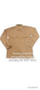 kemeja sekolah pramuka lengan panjang saku 2 laki2