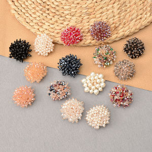 Handmade Beaded Crystal Flower 3D Small Photography Props Dress Accessories DIY Jewelry Bag Shoe Repair Hole Patches
