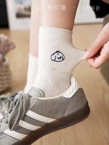 BB ถุงเท้าผู้หญิง ลายการ์ตูนแมวและสุนัข นุ่มและระบายอากาศได้ดี