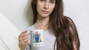 คูลเลอร์คิง Victoria Australia Coat Of Arms  แก้วกาแฟ 11 หรือ 15 ออนซ์ สีขาว – เหมาะสำหรับชา กาแฟ และของขวัญ ของที่ระลึก