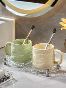 Baroquehouse | Luxury Design Couple Toothbrush Tumbler with Storage Shelf