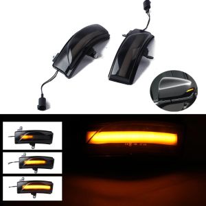 2ชิ้นกระจกมองข้างมองหลัง LED แบบไดนามิกสัญญาณไฟเลี้ยวเลนส์ควันโคมไฟทวนสัญญาณตัวชี้วัดไฟกระพริบสำหรับ Subaru XV Crosstrek Forester SJ ถิ่นทุรกันดาร Impreza WRX STI