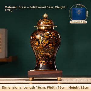 BAOTISEN | Antique Style Brass Varnish Decorative Jar