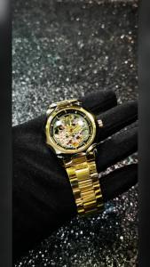 T-WINNER | WINNER Classic Elegant Mens Watches Top Brand Luxury Skeleton Automatic Mechanical Watch for Men Stainless Steel Band Wristwatch