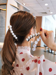Elegant Simplicity Sweet Banana Clip Pearl Hairpin Tail Wagon Clip Brain Hairpin Vertical Hairpin Hair Accessories