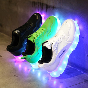 Dad Shoes Charging Light Shoes Female Ghost Walking Shoes Male Adult Light Fluorescent Light Couple Sports Running Luminous Shoes