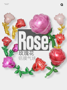 Quả Bong Bóng Hoa Hồng Bằng Giấy Bạc Hình Trái Tim Lớn Nhỏ Ngày Lễ Tình Nhân Cưới Phòng Trang Trí Mini ROSE Quả Bong Bóng