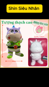 Tượng thạch cao Shin Siêu Nhân M29 trang trí Tết (Không kèm màu) Bé Tô Màu Tô Tượng