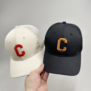 Kids Hat Boys and Girls Mesh Fitted Cap Summer Thin C Letter Embroider Baby Sun-Proof Sun Protection Hat Baseball Cap Tide