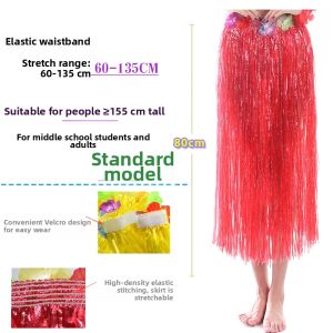 Adult Hula Skirt Dance Costume 80cm Five-Piece Set Thick Double Layer Beach Performance Fire Pit Party Hawaiian Clothing