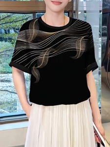 QINGNAER | Stylish Luxe Ageless Easy-match Slimming T-shirt