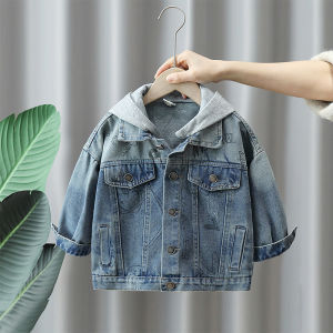 Boys Spring Autumn Denim Jacket Fashionable Childrens Clothing Korean Style Medium Small Kids Outerwear Trendy Fall Jacket
