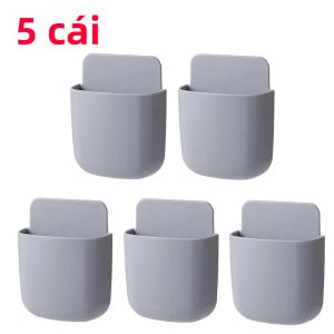 Hộp Đựng Đồ Treo Tường Giá Đỡ Điện Thoại Giá Đỡ Điều Khiển Từ Xa Điều Hòa Không Khí - Hộp Đựng Bằng Nhựa Thân Thiện Với Môi Trường Màu Xám