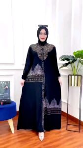 Gamis Batik Twill Ory Premium Model Kancing Depan Busui Friendly Dress Wanita Dewasa Muslim Terbaru