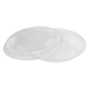 Food Grade Thickened Plastic Plate Barbecue Fruit round Transparent Plastic Dish Tray Disposable Tableware Catering Supplies